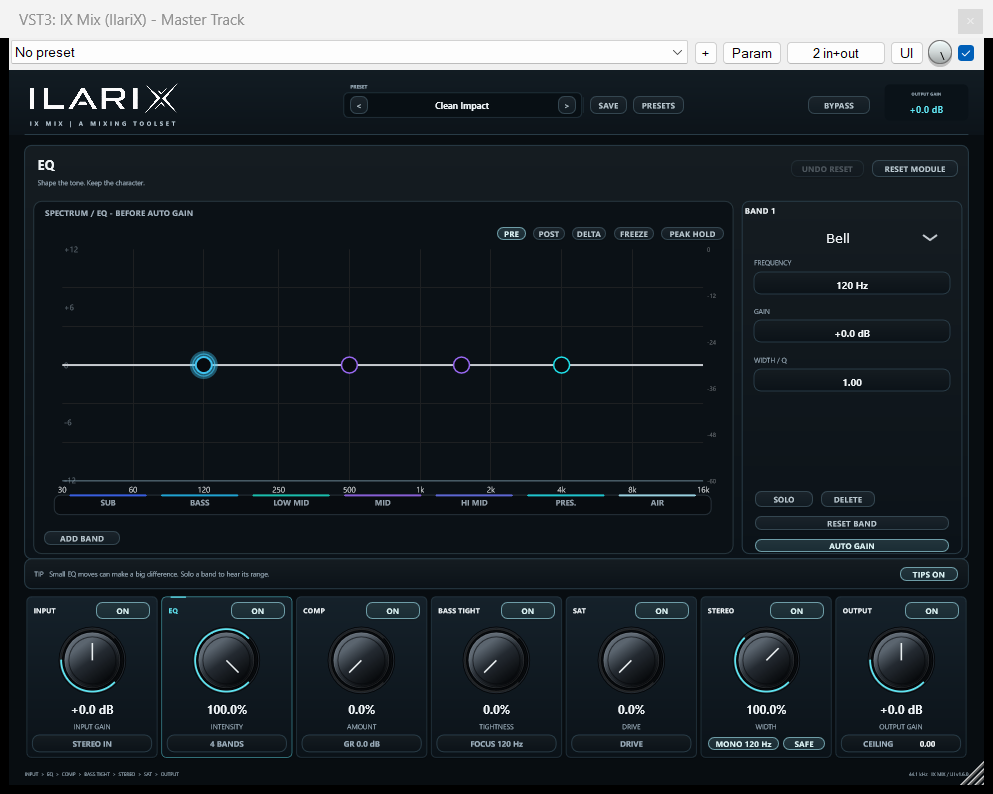 Real IX MIX v1.6.0 interface captured in REAPER