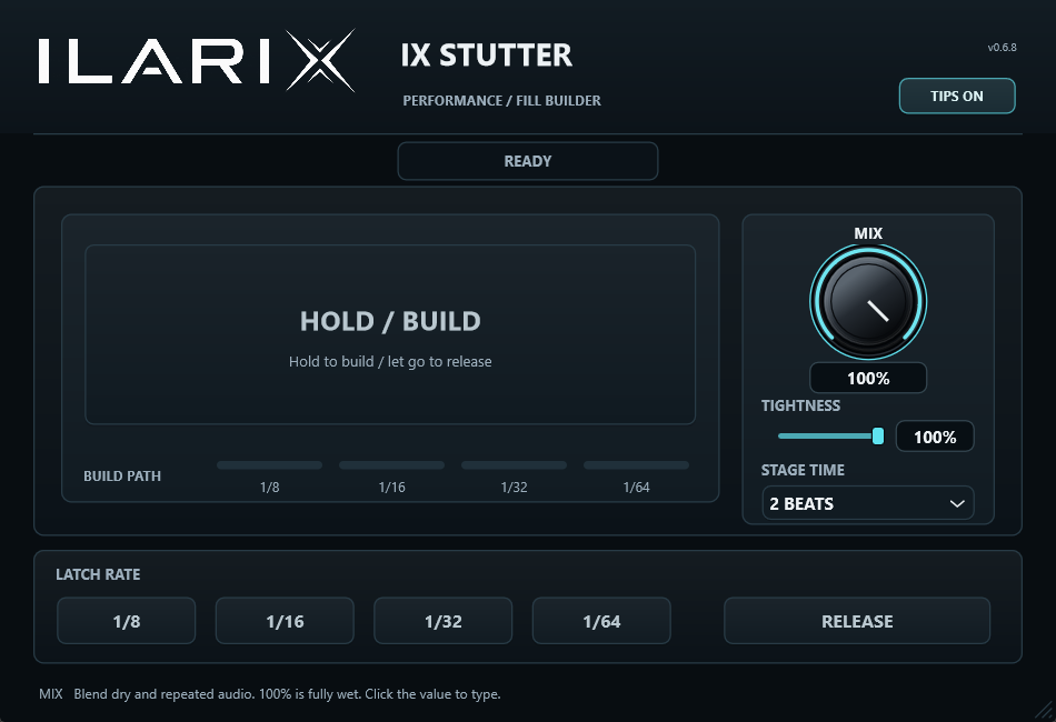 Real IX STUTTER v0.6.8 interface captured in REAPER